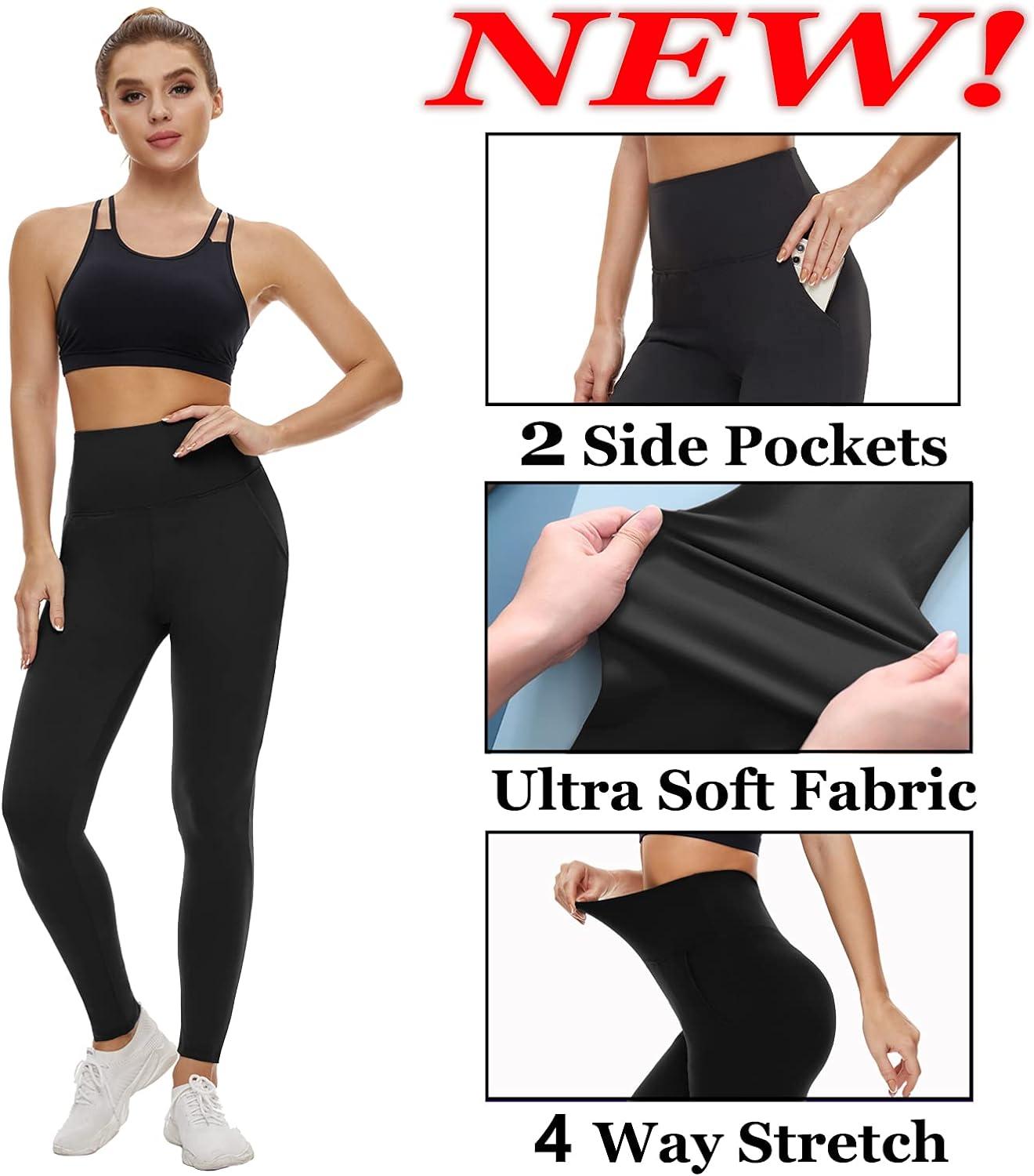 Buy NEW YOUNG 3 Pack Leggings with Pockets for Women,High Waisted Tummy  Control Workout Yoga Pants at