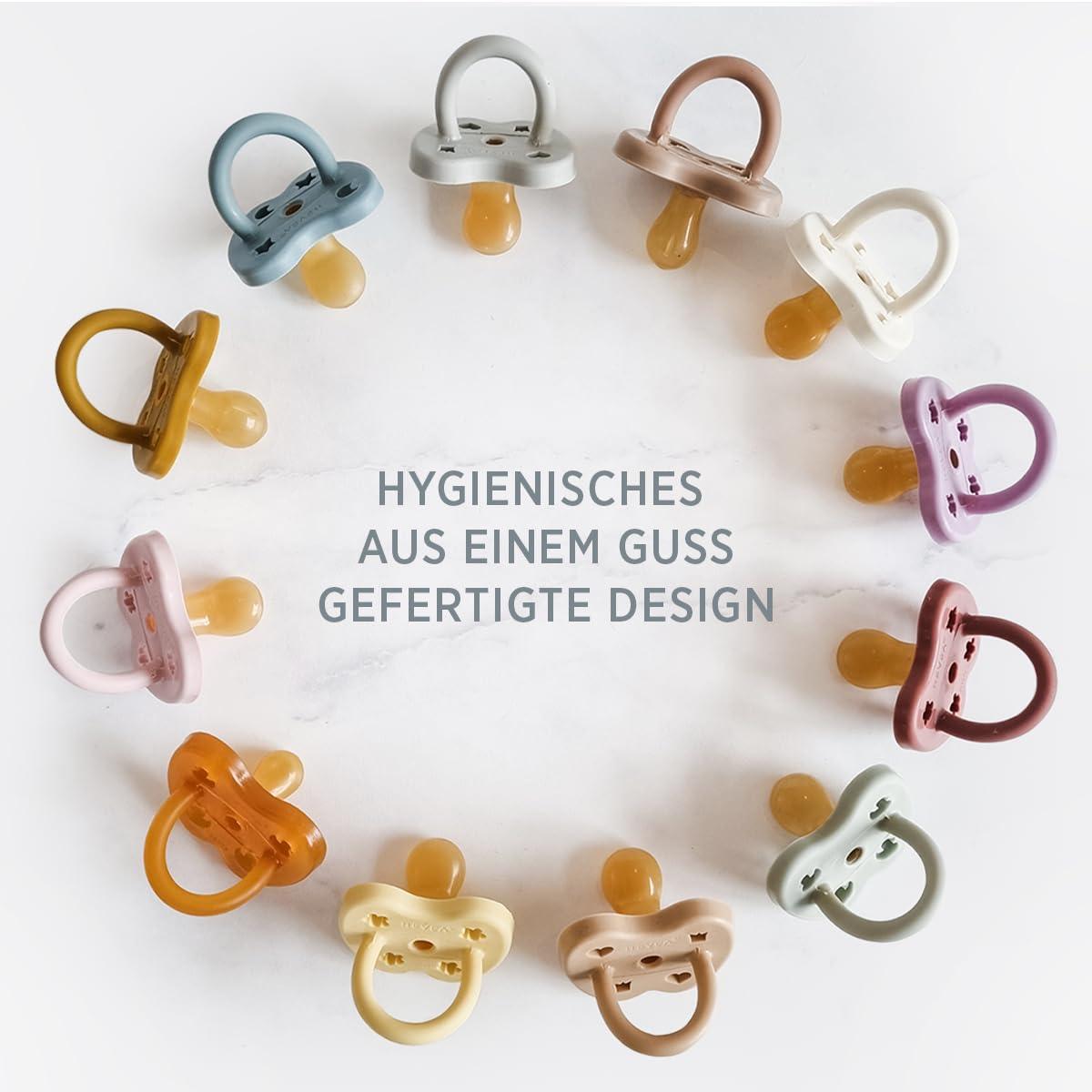 HEVEA Natural Rubber Pacifier for 3-36 Months - Jaw-Friendly Shape in ...