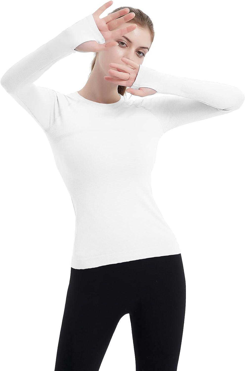 MathCat Workout Shirts for Women,Long Sleeve Athletic Shirt Women