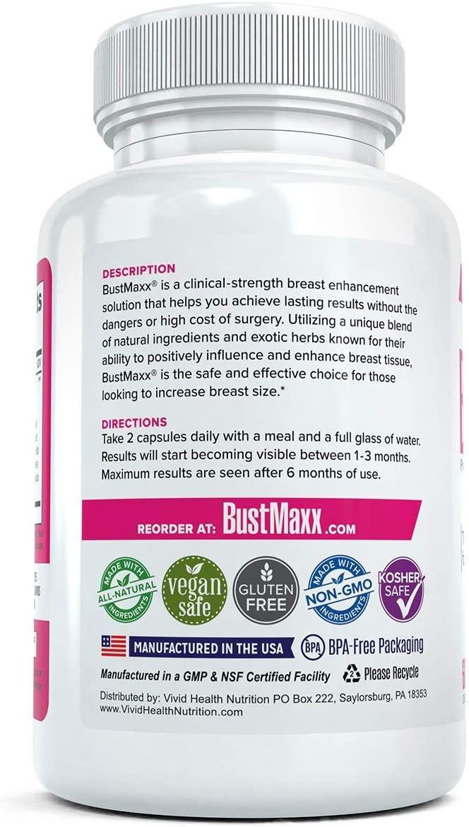 BustMaxx (3 Bottles) Natural Breast Enhancement Supplement for