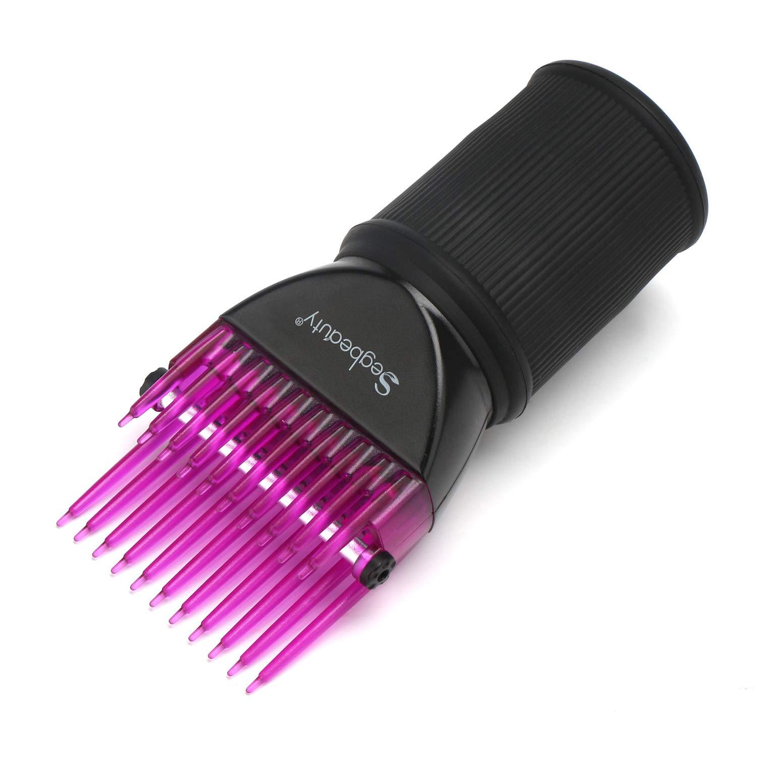 Blow Dryer Comb Attachment, Segbeauty Hair Dryer Blower Concentrator Nozzle   Brush Attachments, Hairdressing Styling Salon Tool Pic for  Fine, Wavy, Curly, Natural Hair Purple
