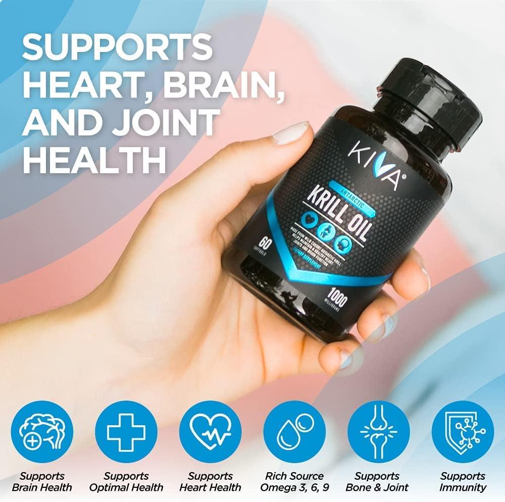 Kiva Pure Antarctic Krill Oil (60 Softgels) 1000mg High Concentration