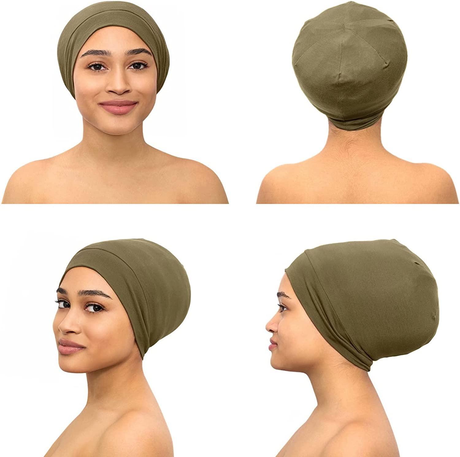4 Pieces Hair Bonnet for Men Silk Satin Sleep Cap Cover Night Sleeping  Beanie Gifts for Boyfriend,Husband Dad (Dark Colors)