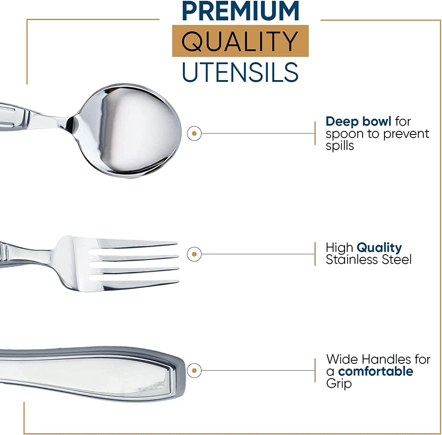 Elder Essentials Weighted Utensils for Hand Tremors, Elderly, Handicap