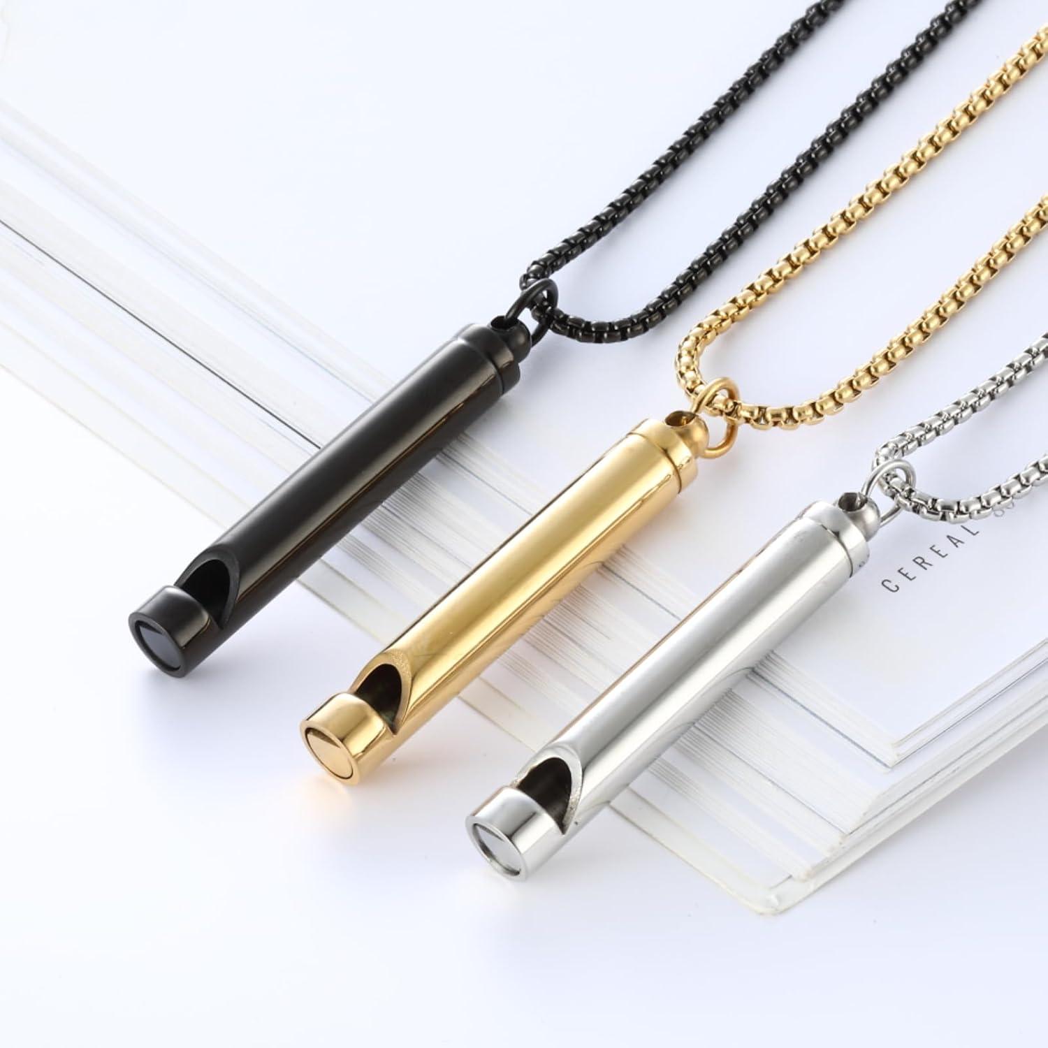 Breathing Necklace Meditation Accessories for Mindfulness Anxiety Stress Relief Calm Down Shift Attention Relaxation Sleep Aid Quit Vaping Stainless