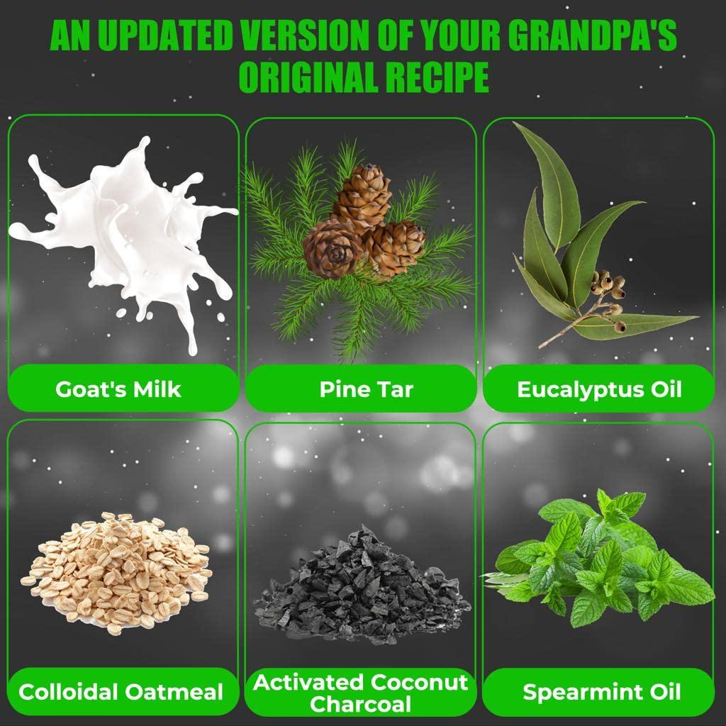 Herblov All Natural Pine Tar Soap Bar 4oz Antibacterial Antiseptic Anti