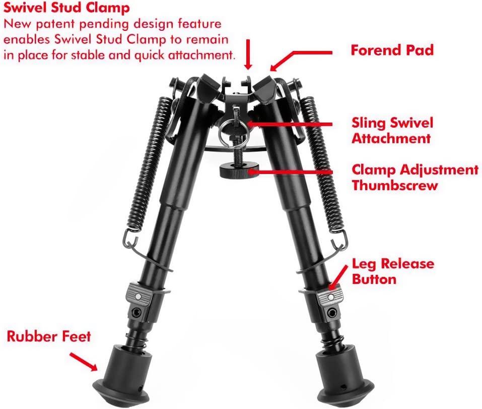 AVAWO Hunting Rifle Bipod 69 Inch Adjustable Tactical Super Duty Bipod