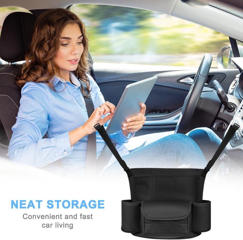 Car Back Seat Organizer – Hanging Storage Bag With Fasteners, Large Capacity | Felt Material, Multi-Pocket Design