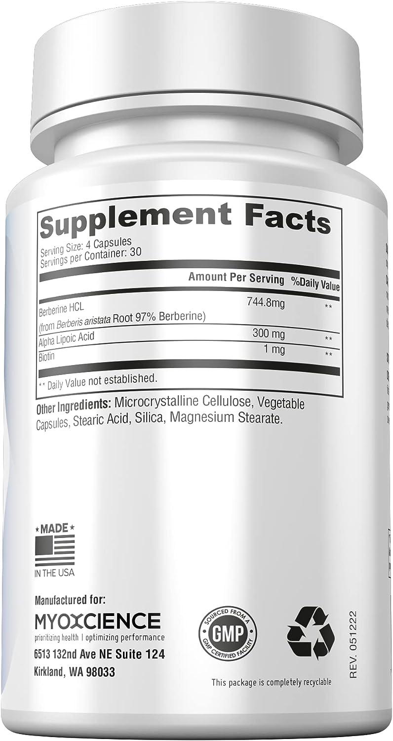 MYOXCIENCE Berberine Fasting Accelerator Berberine HCL with ALA (Alpha