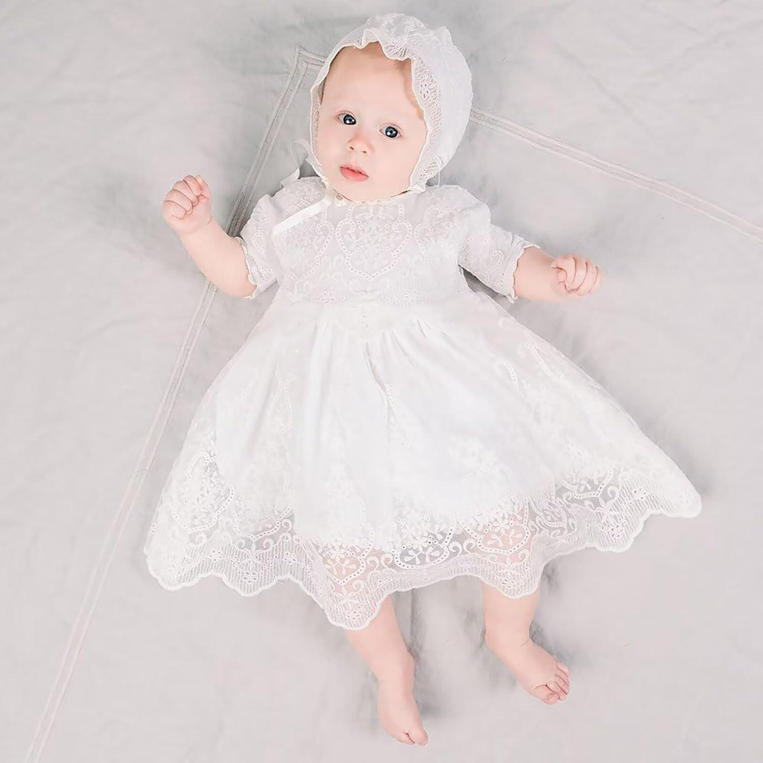 Leideur Baby Long Christening Gown | White Baptism Dress for Girls 12-18  Months | Buy Now with Express International Delivery | GoSupps.com