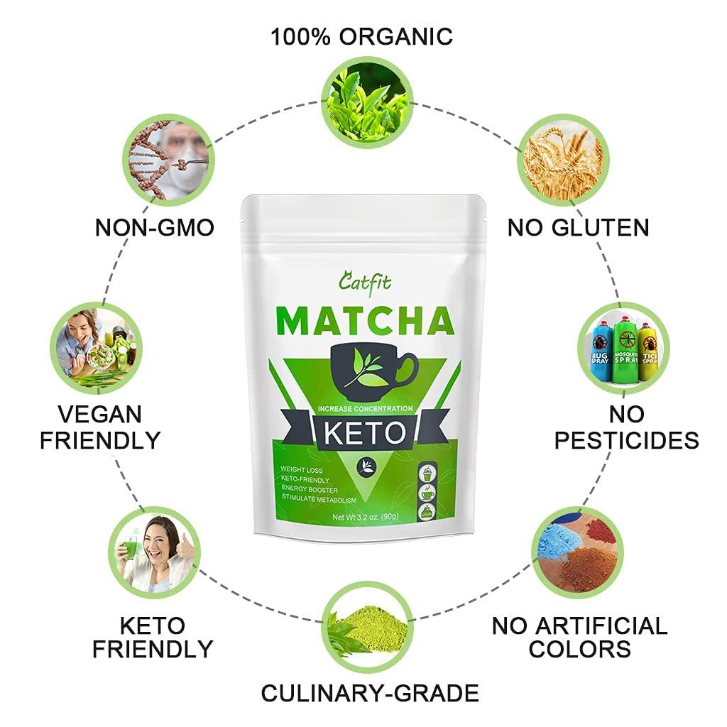 Keto Matcha Green Tea Powder, Matcha Slim with MCT Oil - Vegan Detox Diet  Slim Tea for Weight Loss, Boosts Energy and Metabolism - Perfect for  Baking, Smoothies, Latte and Recipes - 3.2 oz