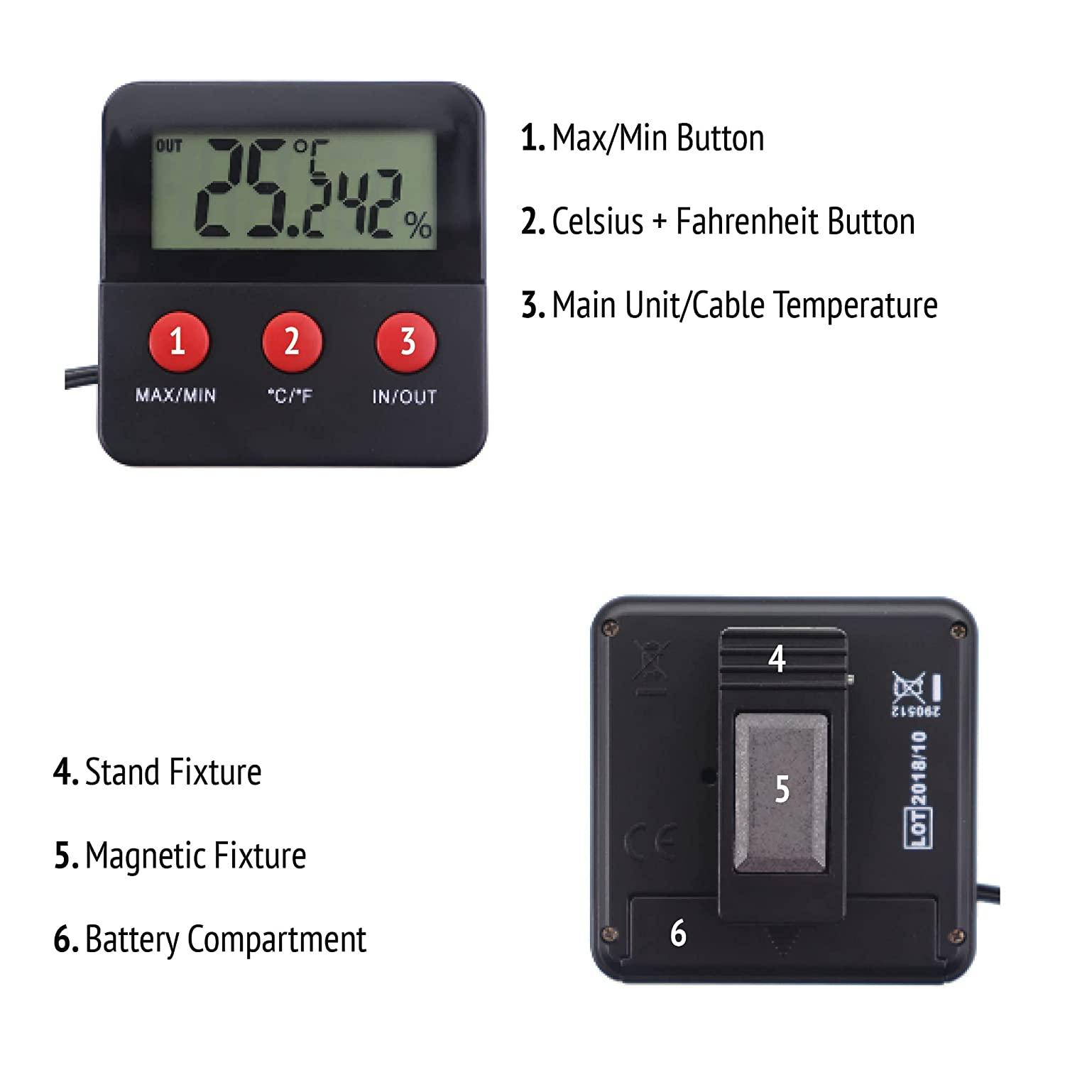 digital thermometer hygrometer incubator/reptile vivarium