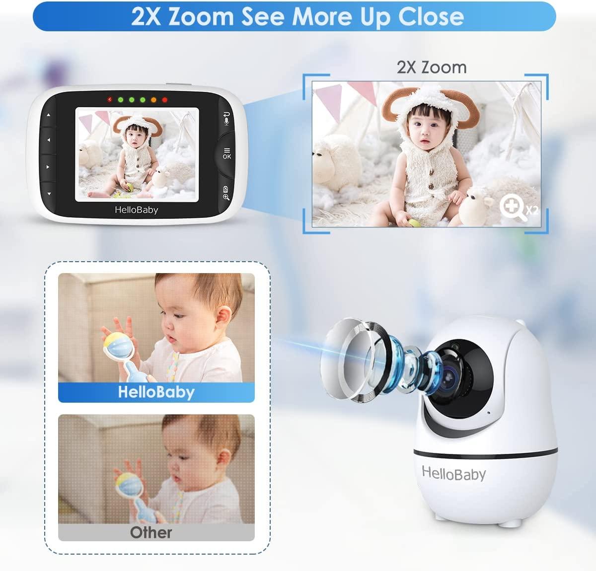 Hello Baby Monitor with Camera and Audio, LCD Display Video Baby