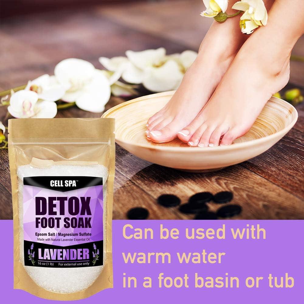 Cell Spa Detox Foot Soak Bath Premium 16 Ounce Lavender Scented Epsom