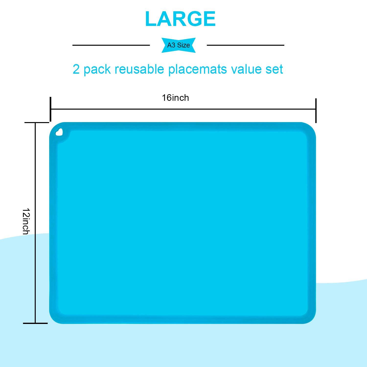Kids Placemats, Silicone Baby Placemats for Kids Toddler Children Reusable  Non-Slip Table Mats, Baby Food Mats for Restaurant, 2 Pack, Purple/Blue :  : Baby