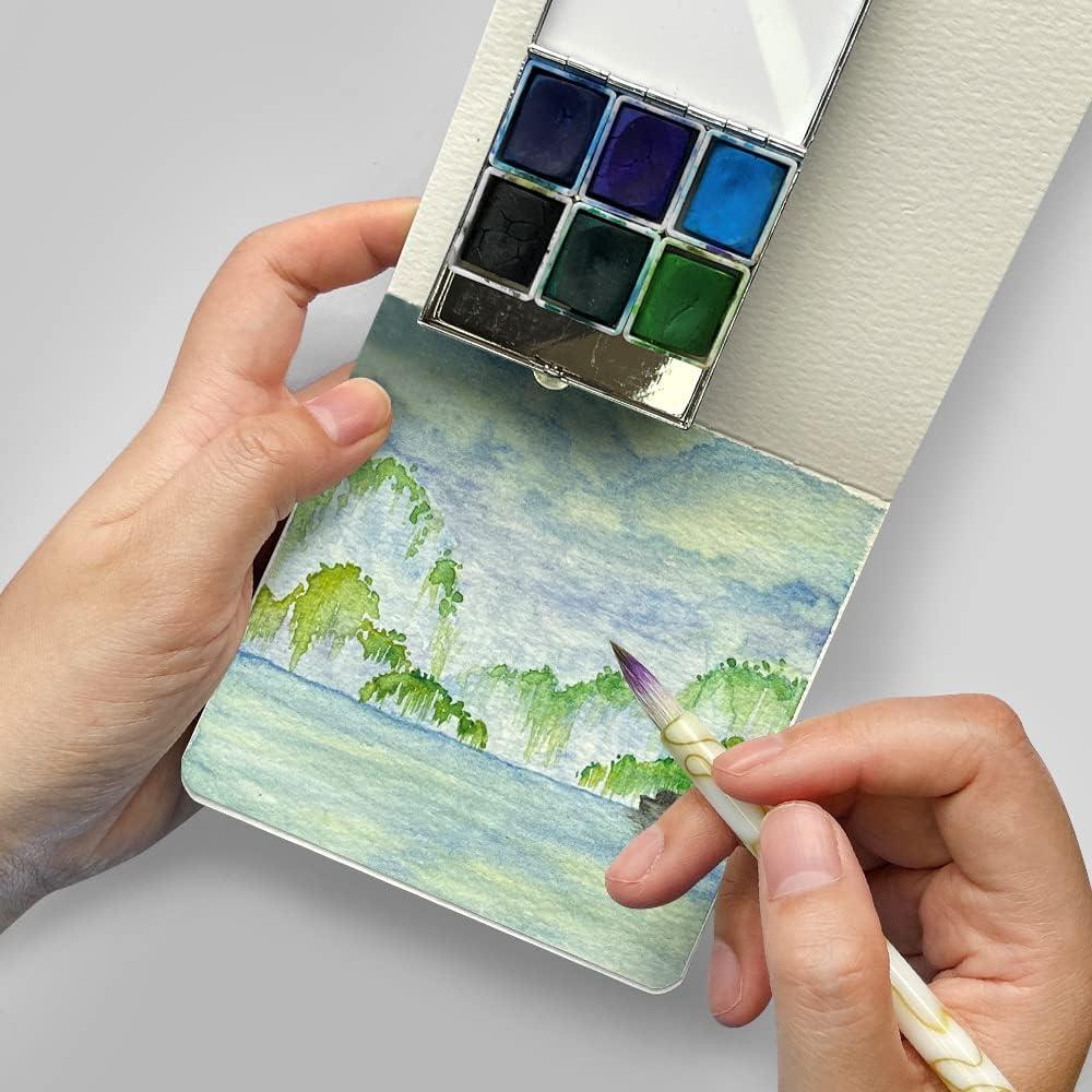 Square 3.9X3.9 300gsm Portable Watercolor Paper Pad Journal 60pgs
