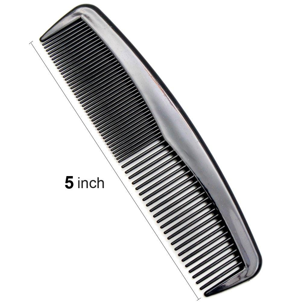 LUXXII (6 Pack) 5" Pocket Hair Comb Beard & Mustache Combs for Men's