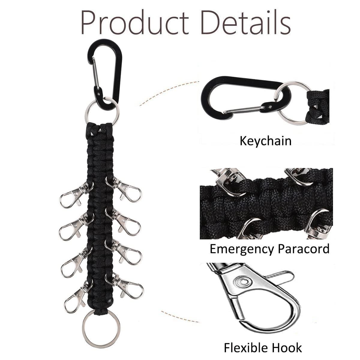 3 Pack Paracord Handmade Cheer Bows Holder for Cheerleading Teen Girls High School College