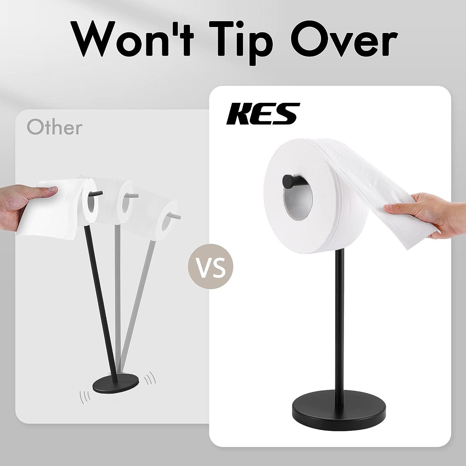 KES Black Toilet Paper Holder Stand Modern Freestanding 304 Stainless Steel