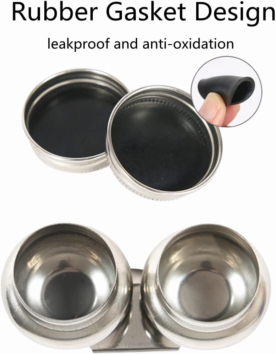 Stainless Steel Oil Palette Cups Large Mouth Double Dipper Palette Cups with Lid Portable Oil