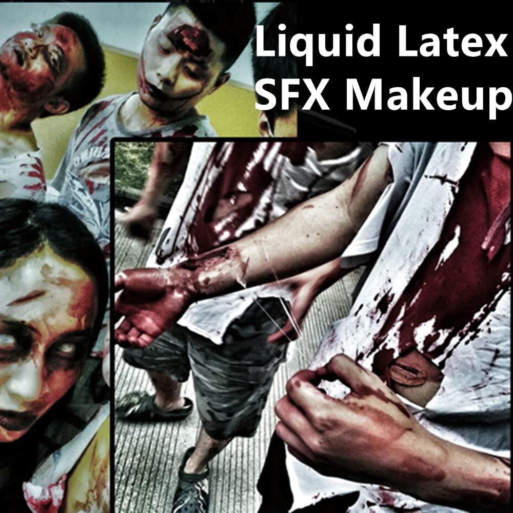 LIQUID LATEX HALLOWEEN SPECIAL MAKEUP BLOOD ZOMBIE FLESH SCARS SKIN  ADHESIVE