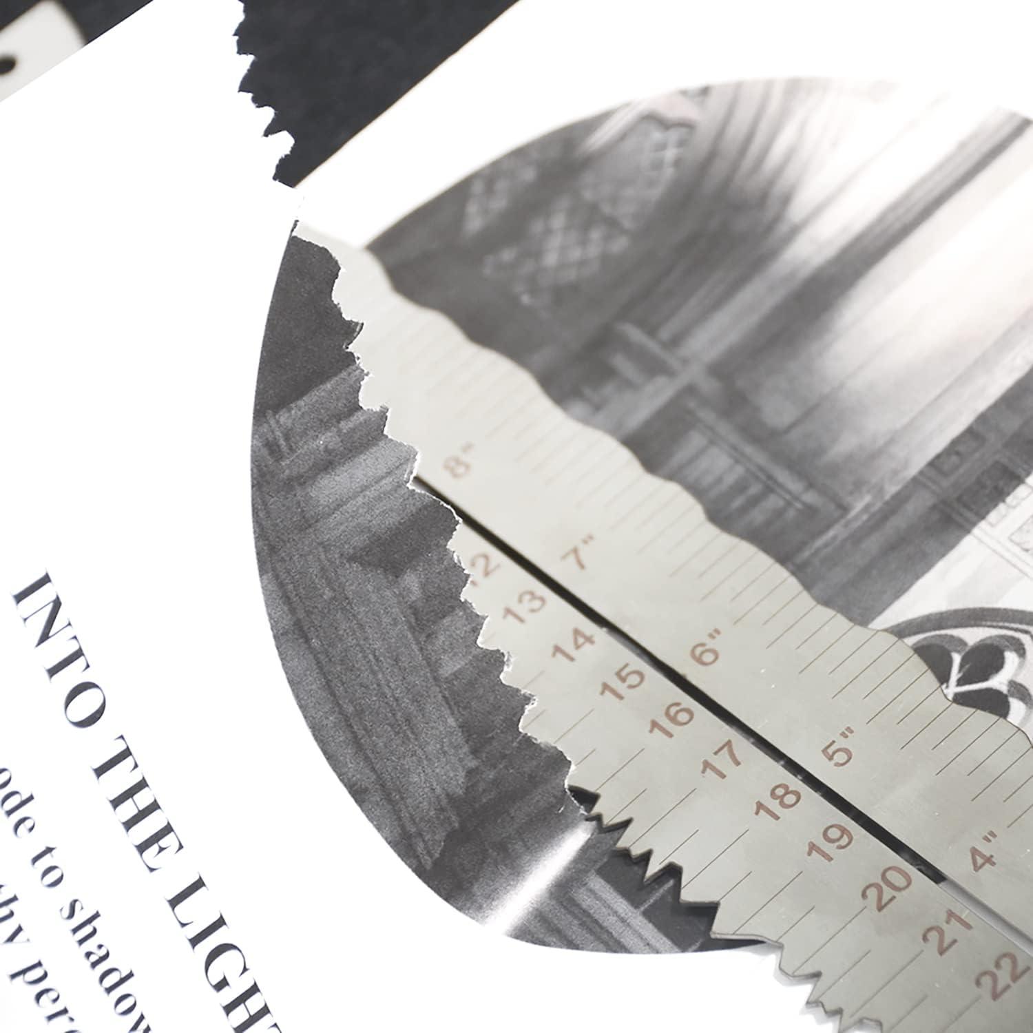 5 Pcs Deckle Edge Ruler Acrylic Paper Tearing Ruler Craft Ruler