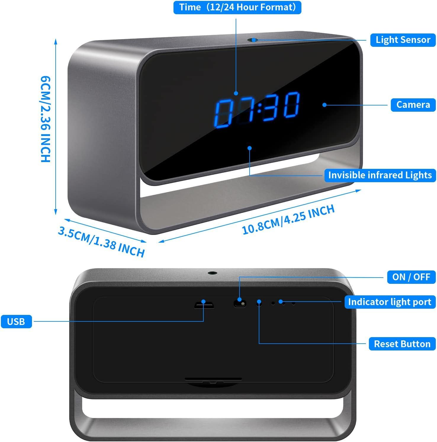 Nanny cam hidden camera clock cheap