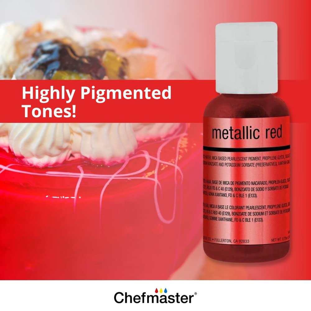 Chefmaster Metallic Airbrush Kit 6 Pack Food Coloring for Vibrant