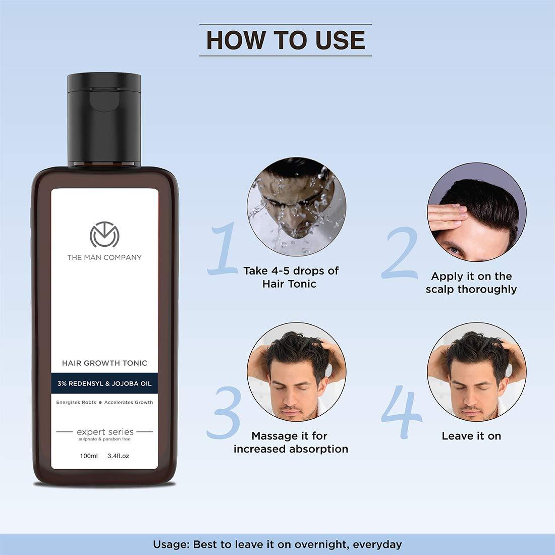 The Man Company Hair growth Tonic 3.4 Fl Oz 3 Redensyl Jojoba