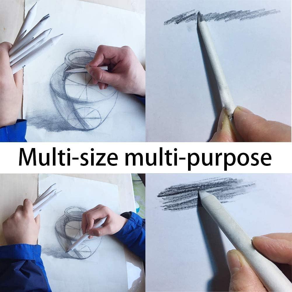 21 Pcs Blending Stumps and Tortillions Set with Sketch Sandpaper Pencil  Sharpener Pointer and Pencil Extension Tool Drawing Art Kneaded Eraser for