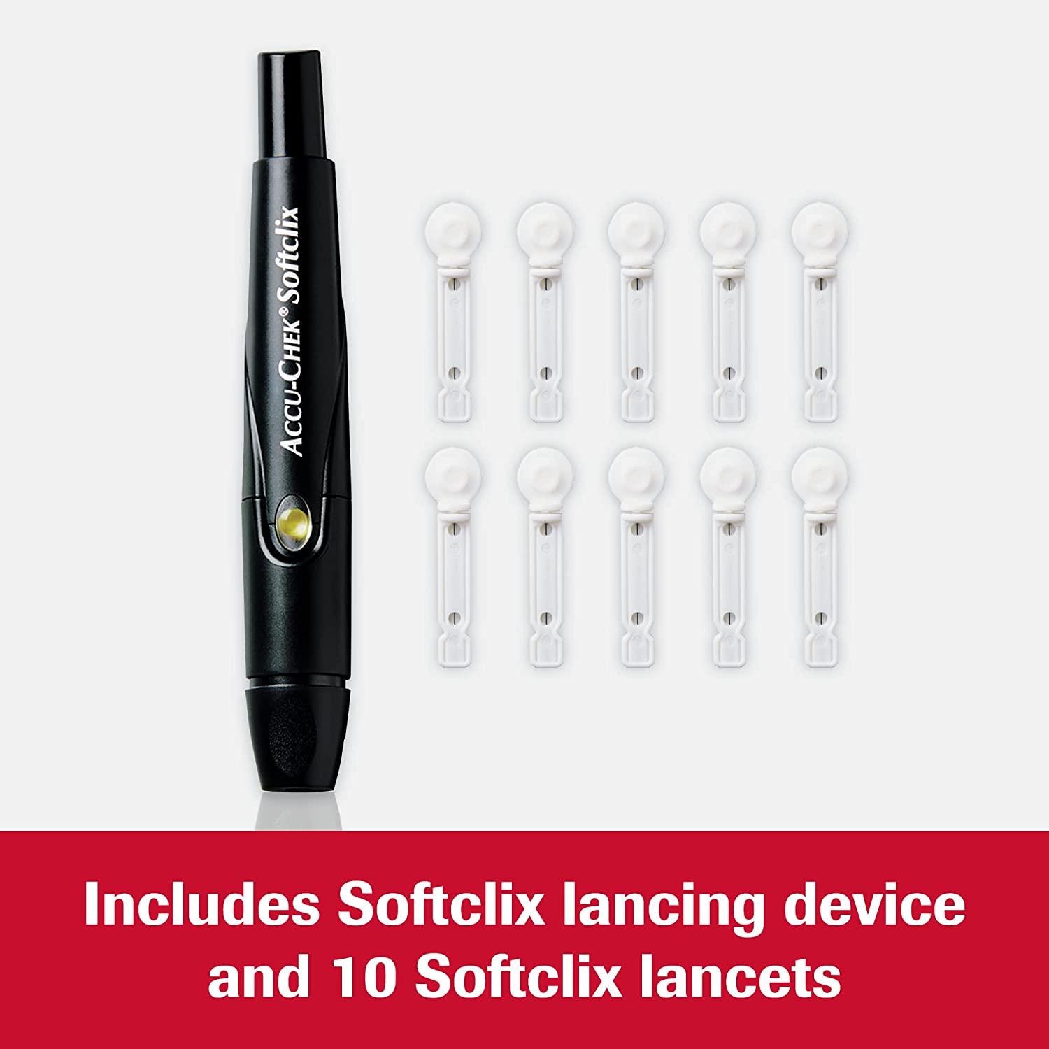 Accu-Chek Guide Glucose Meter Kit | 1 Meter + 10 SoftClix Lancets + 1  Lancing Device
