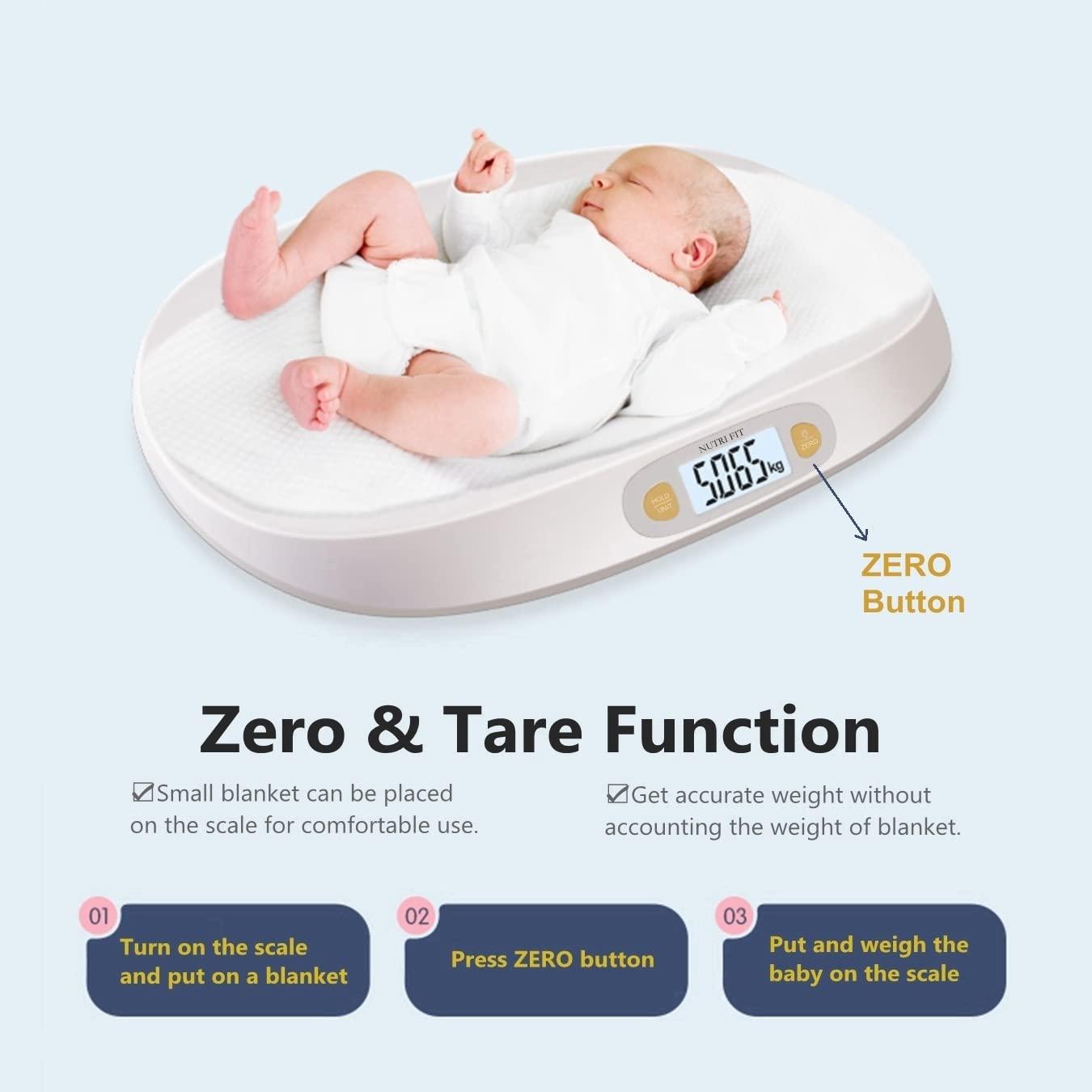NUTRI FIT Digital Baby Scale Pet Scale Max 25kg/55lb Accurate Body Weight  Height Measure with 5ft Measuring Tape Weighing in Pounds and Ounces for Newborn  Babies,Infants,Toddlers,Pets