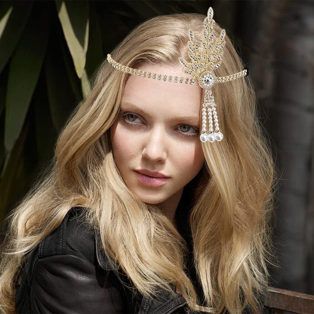 Rhinestones 1920s Headband Vintage Flapper Accessories 1920s