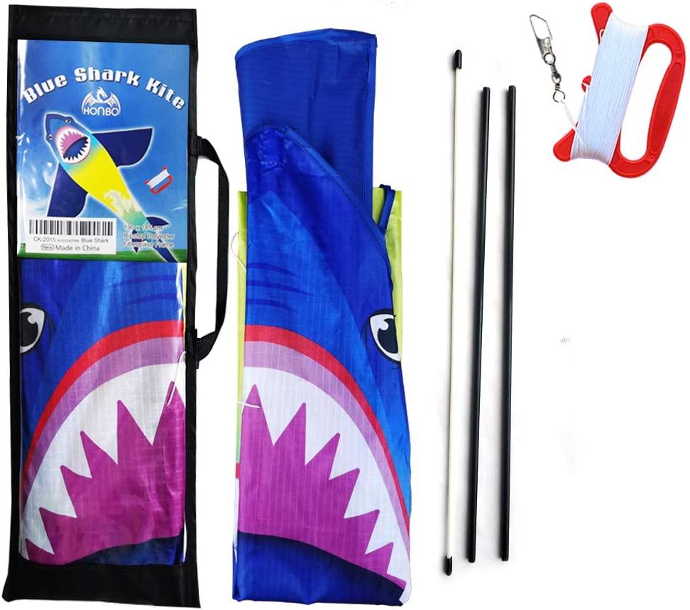 Huge Shark Kites for Kids & Adults, Easy to Assemble Fly Beginner Kite for  Boys & Girls for Outdoor Game, Beach Trip, Large Kite Flyer 75x45 with  Long Tail, and 50 Meters