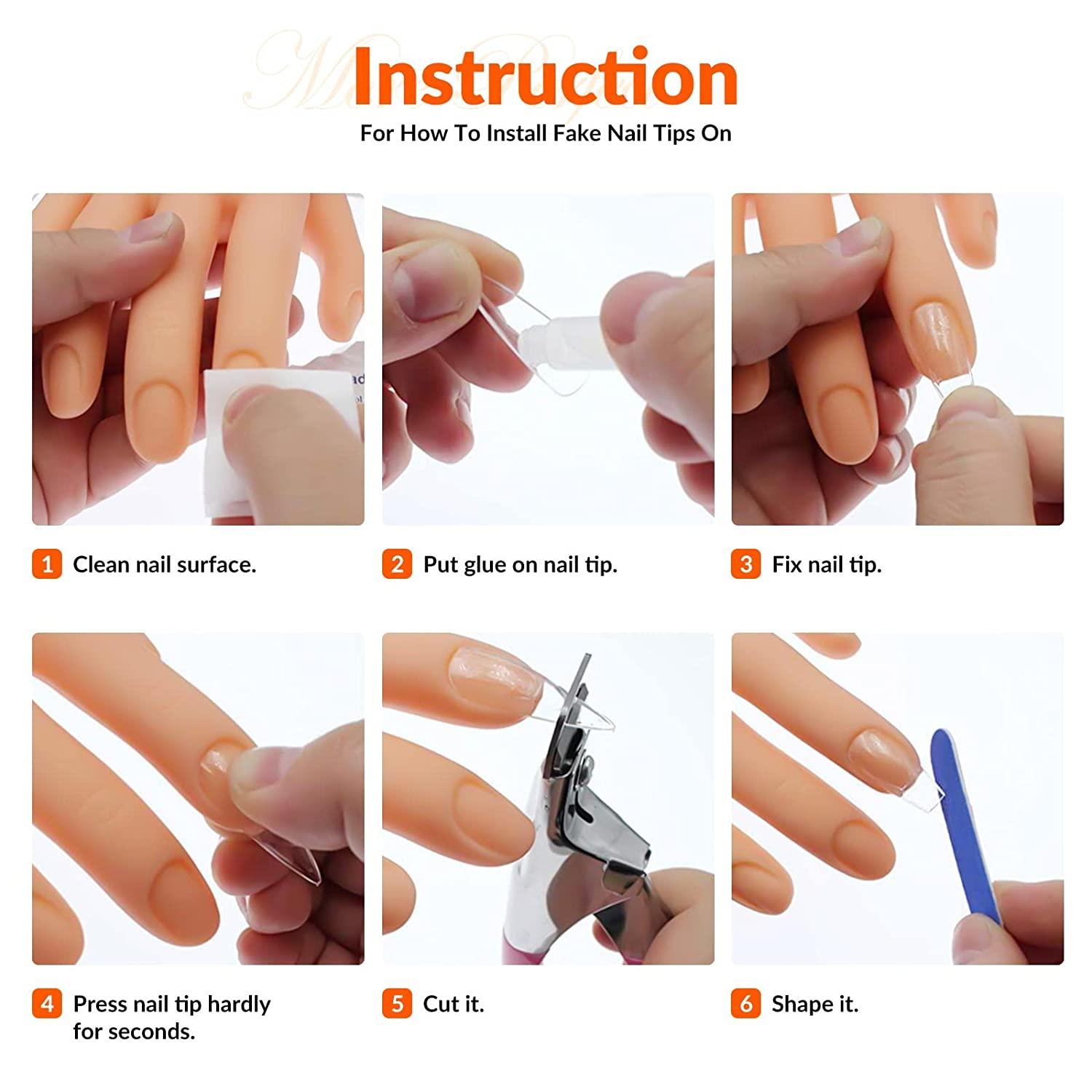 Nail Practice Handd for Acrylic Nail Kit,Nail Mannequin Hand Fake Hand