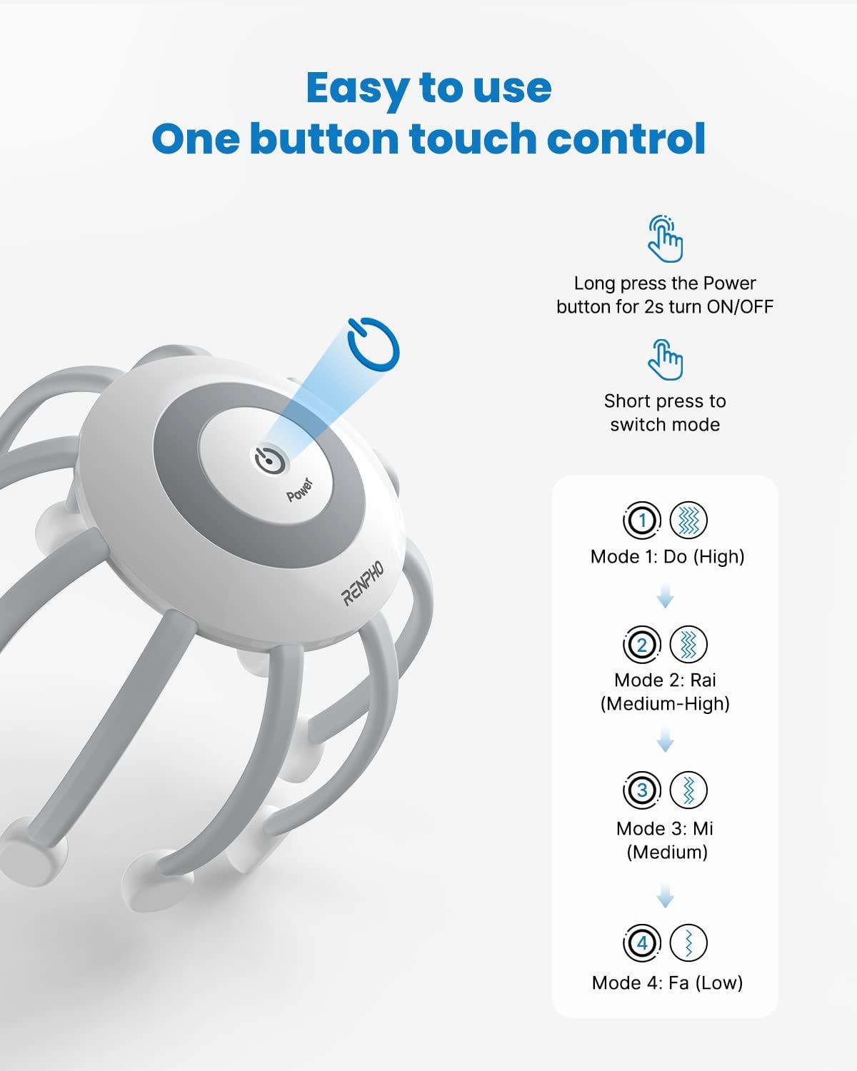 RENPHO Electric Scalp Massager Head Massager with 10 Vibration Contacts