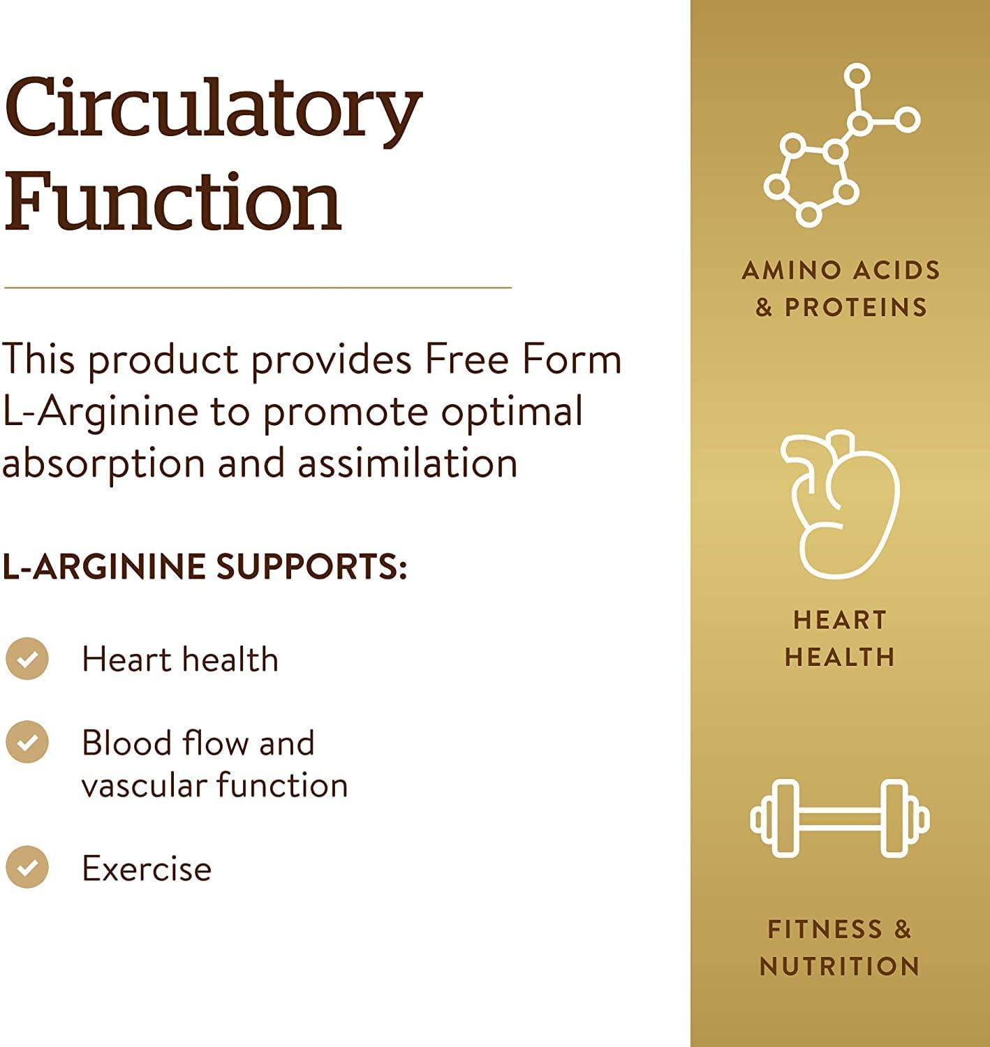 Solgar LArginine Free Form 1000 mg 90 Tablets