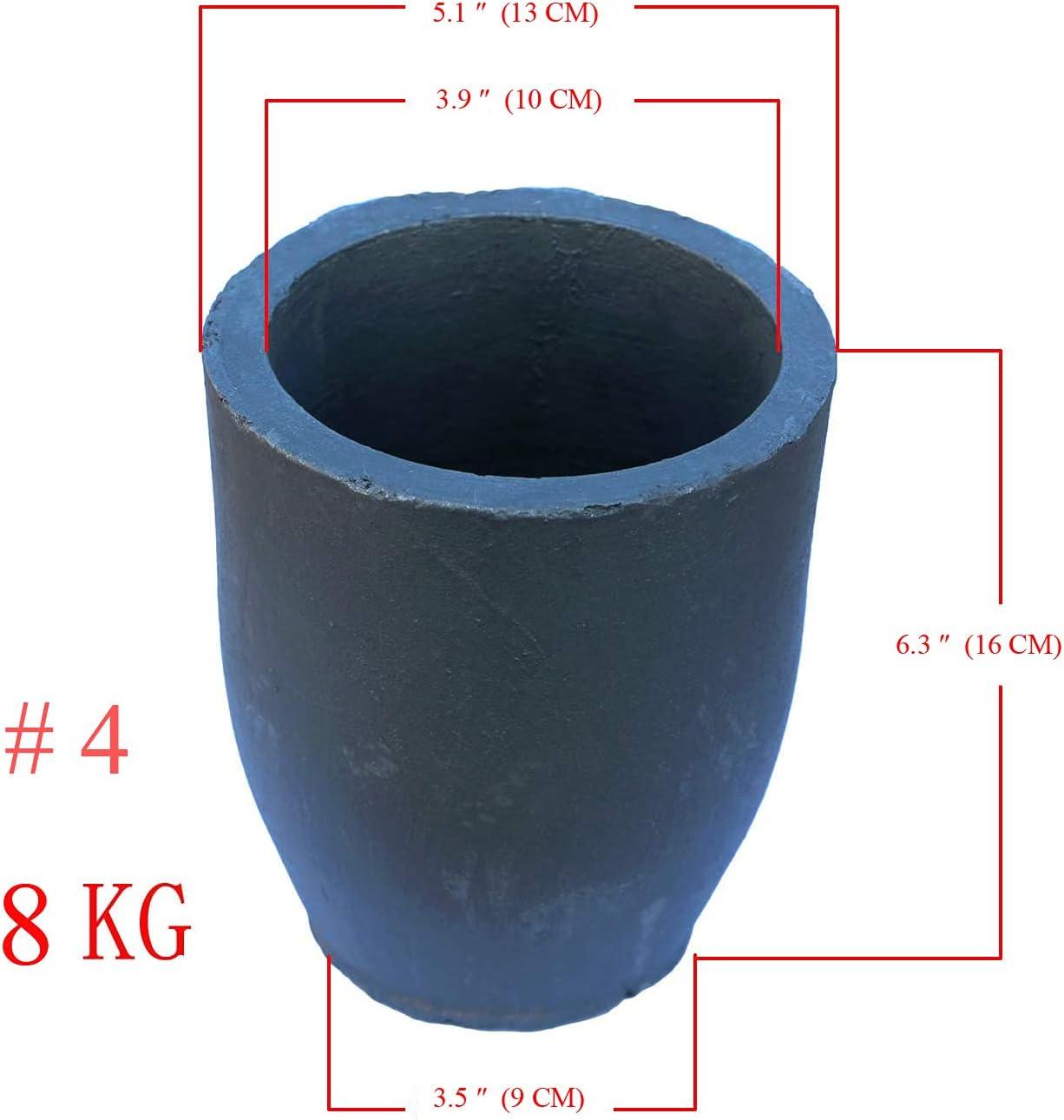 8KG Foundry Clay Graphite Crucibles,Crucibles for Melting Metal,Melting  Casting Refining Aluminum Gold Silver Copper,The High Temperature  1800(3272F)