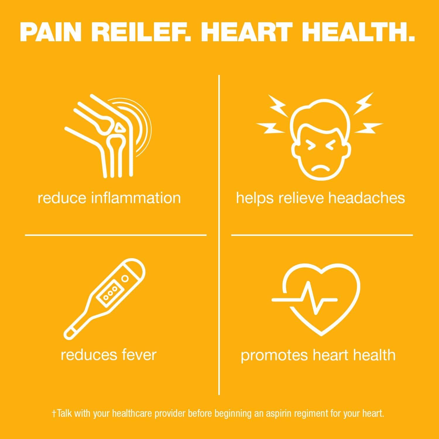 GenCare 81mg Aspirin Pain Reliever 500 Coated Tablets Low Dose