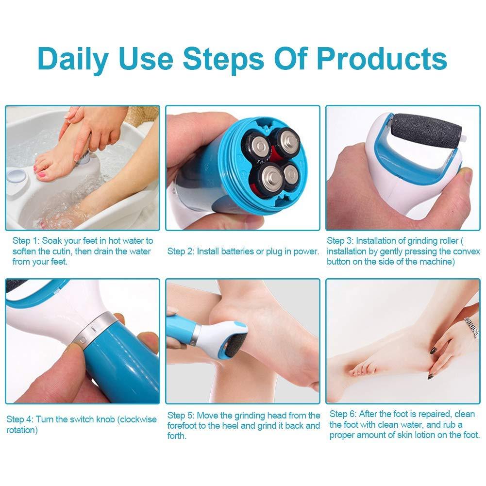 Electronic Pedicure Tools Professional Exfoliator Tool USB Electric File  for Feet and Heels 3 Grinding Foot