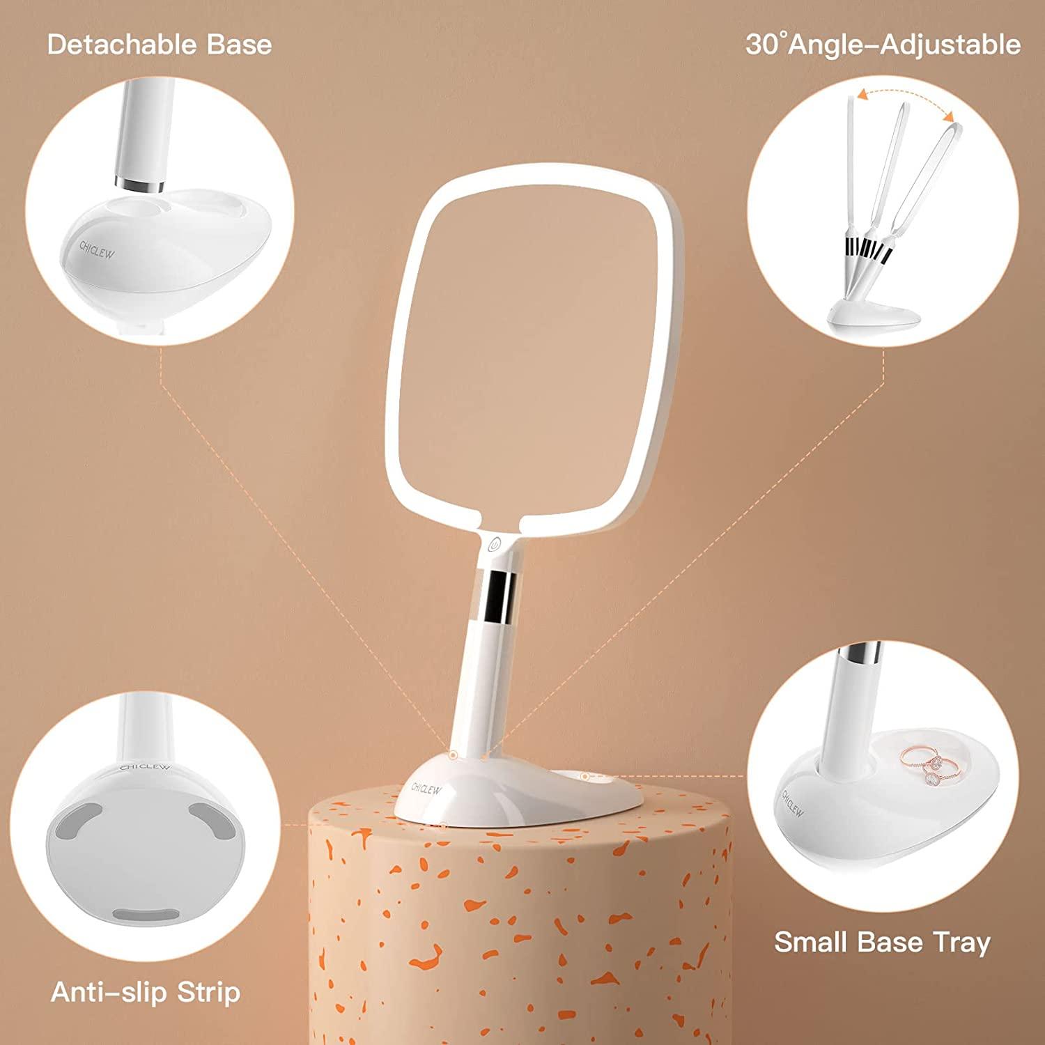 CHICLEW® Makeup Mirror with Lights, 1X/10X Magnifying Mirror with 60