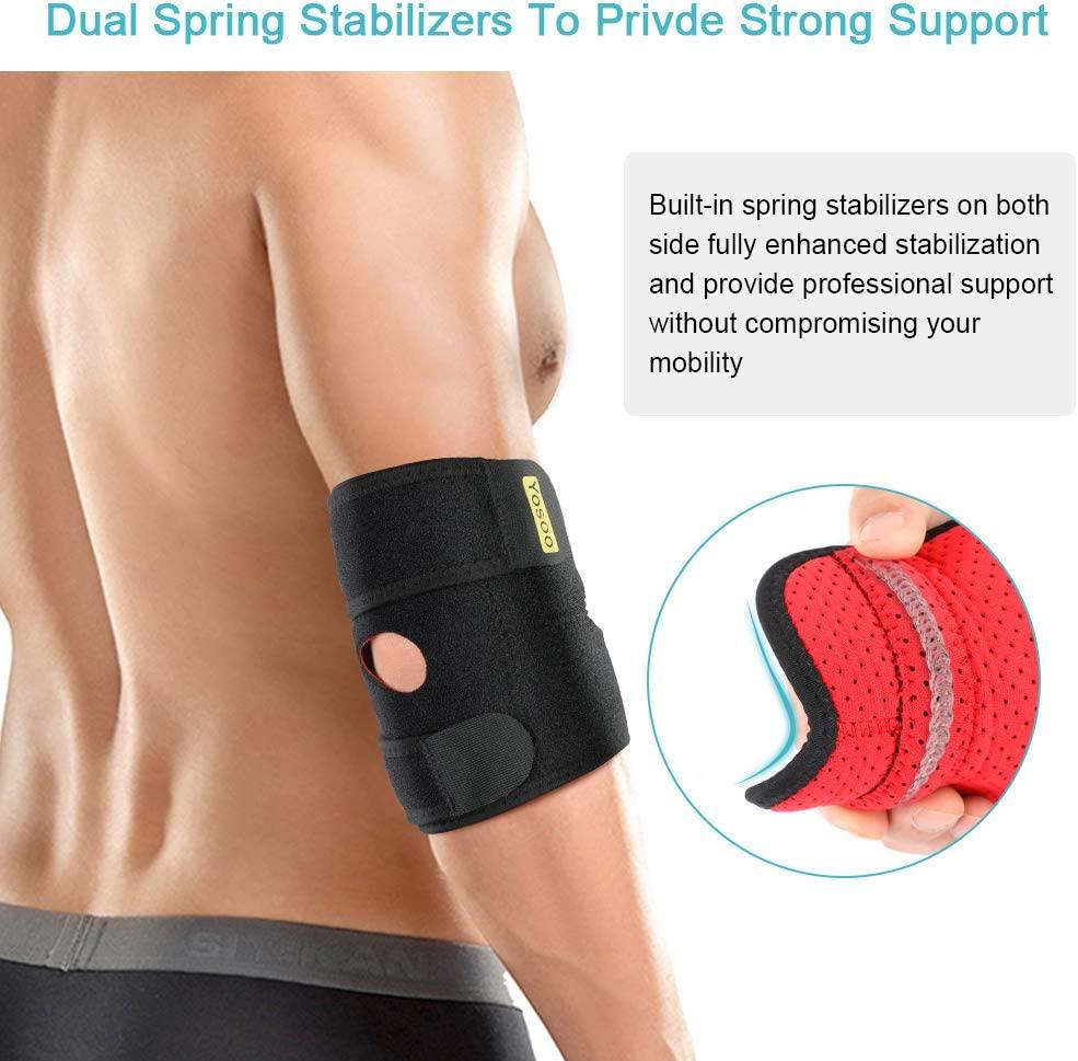 Elbow Brace, Adjustable Elbow Support with DualSpring Stabilizer