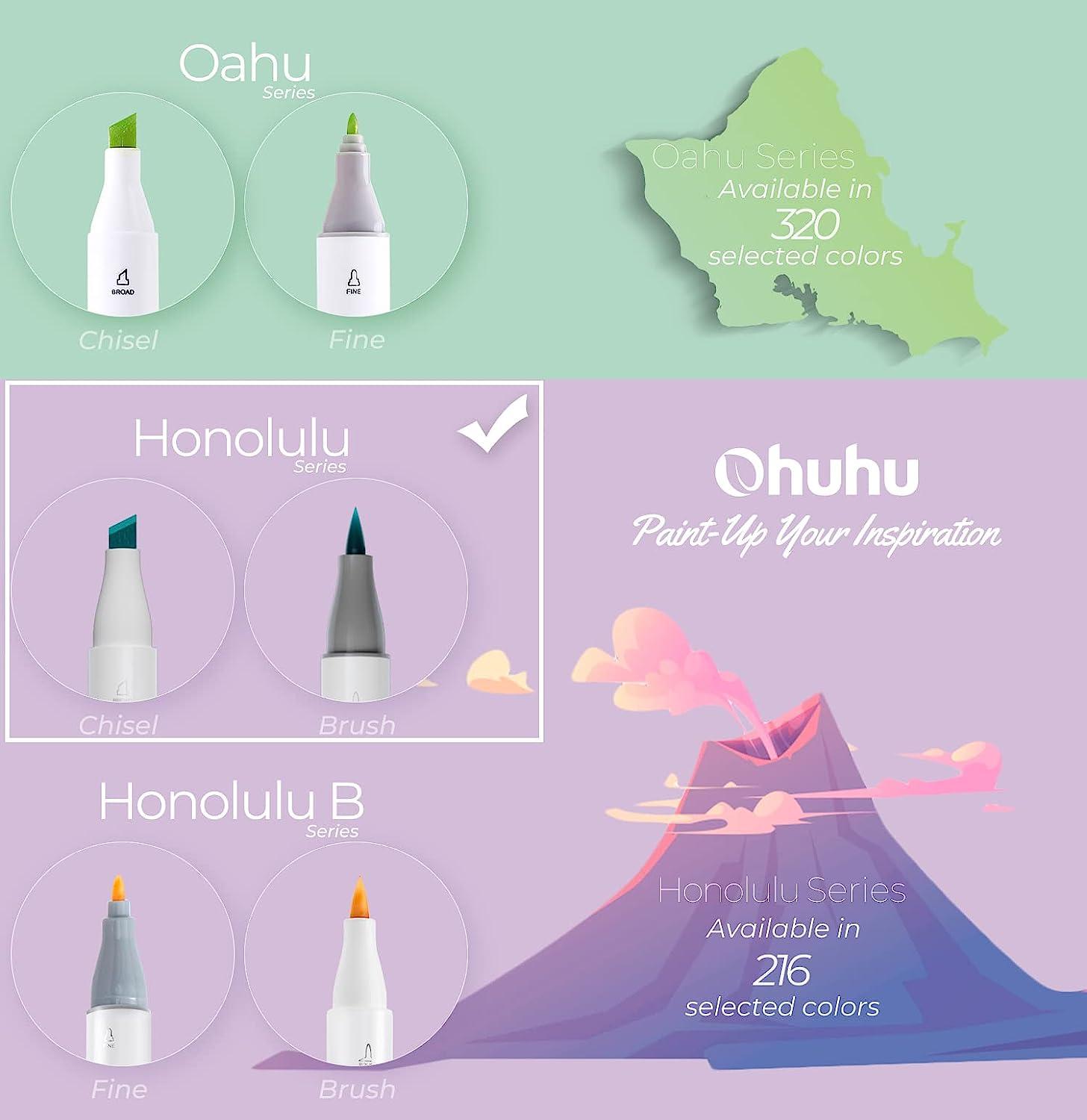 Ohuhu Honolulu 36 Gray Tone Colors Dual Tips Alcohol Art Markers