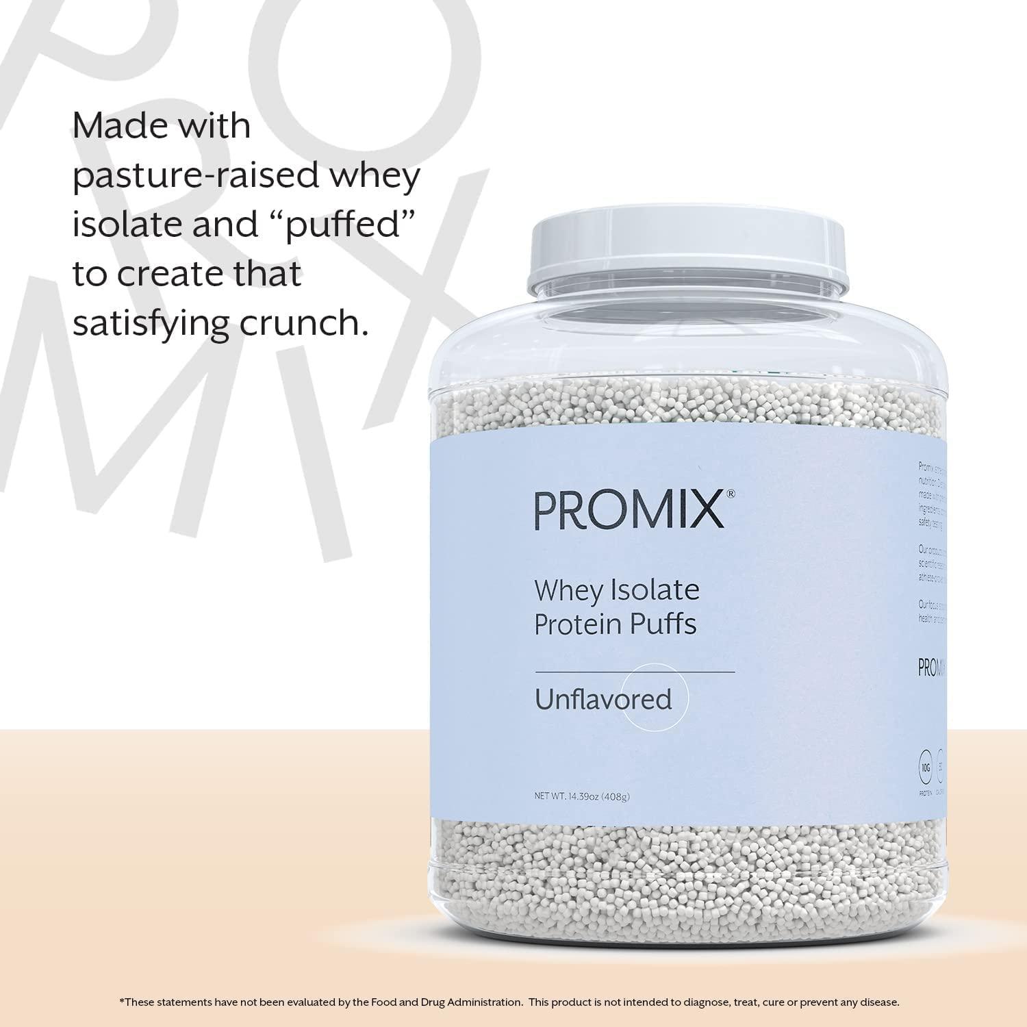 Promix Whey Isolate Protein Puffs, Unflavored Crunchy & Crispy Treat