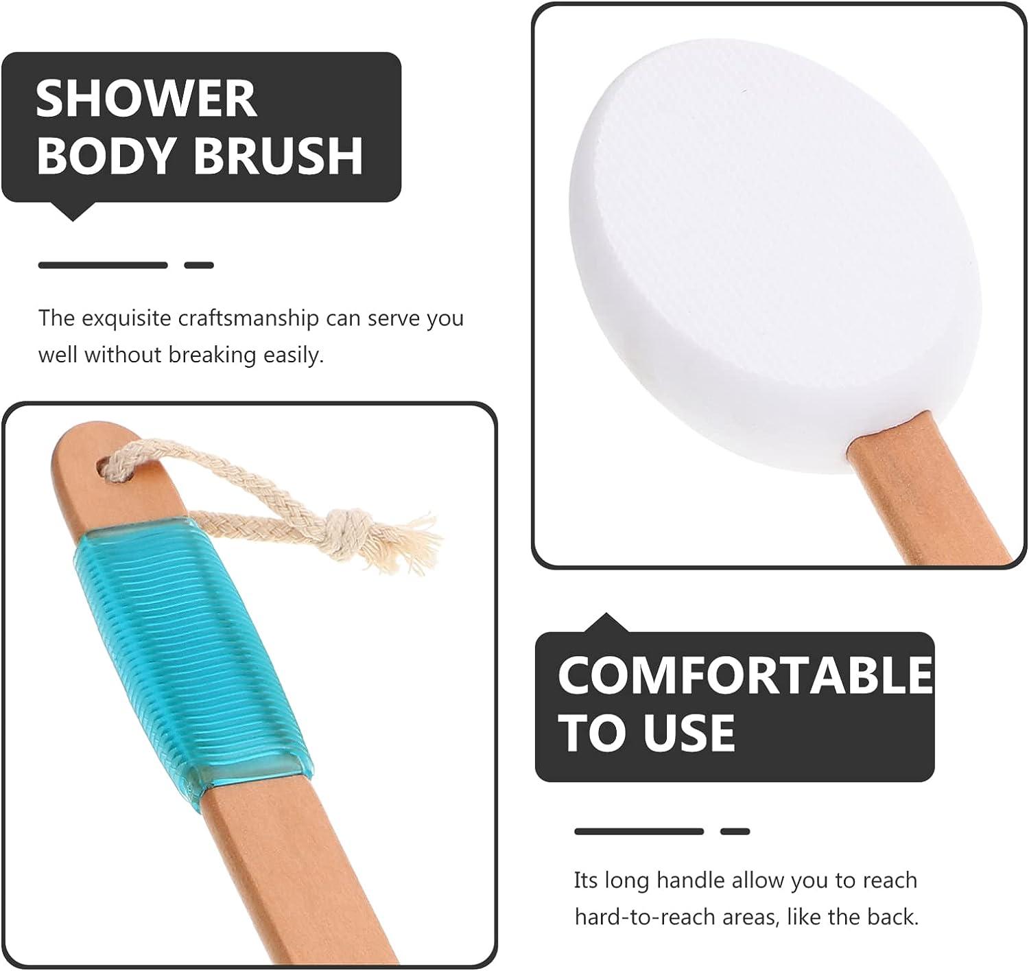 SOLUSTRE Dry Brush Body Lotion Back Applicator Reach Handle Brush with