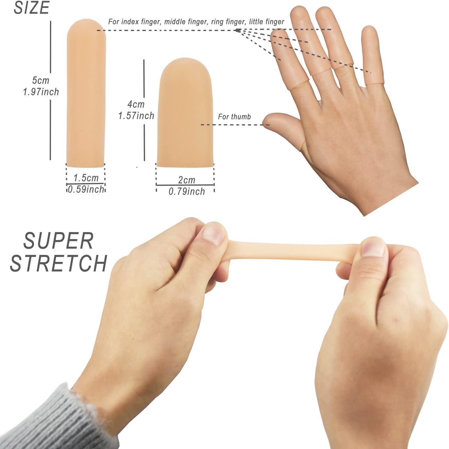 20 PCS Gel Finger Cots, Silicone Finger Protectors, Rubber Finger