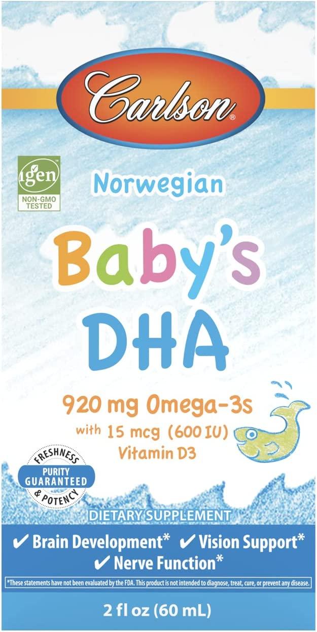 Carlson Baby's DHA, Liquid DHA Baby Supplement, 1100 mg Omega3s