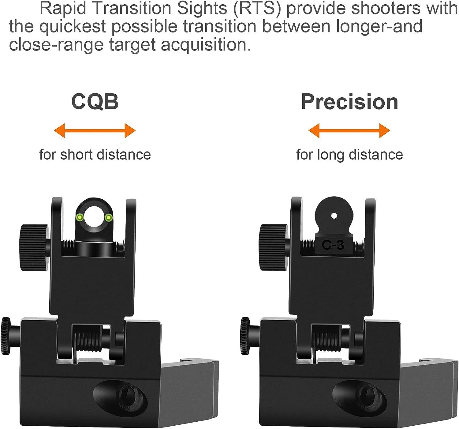 MAGORUI Fiber Optics Iron Sights, Low Profile 45 Degree Front and Rear