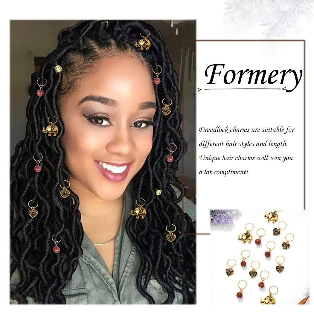  Formery Crystal Loc Jewelry for Hair Gold Natural