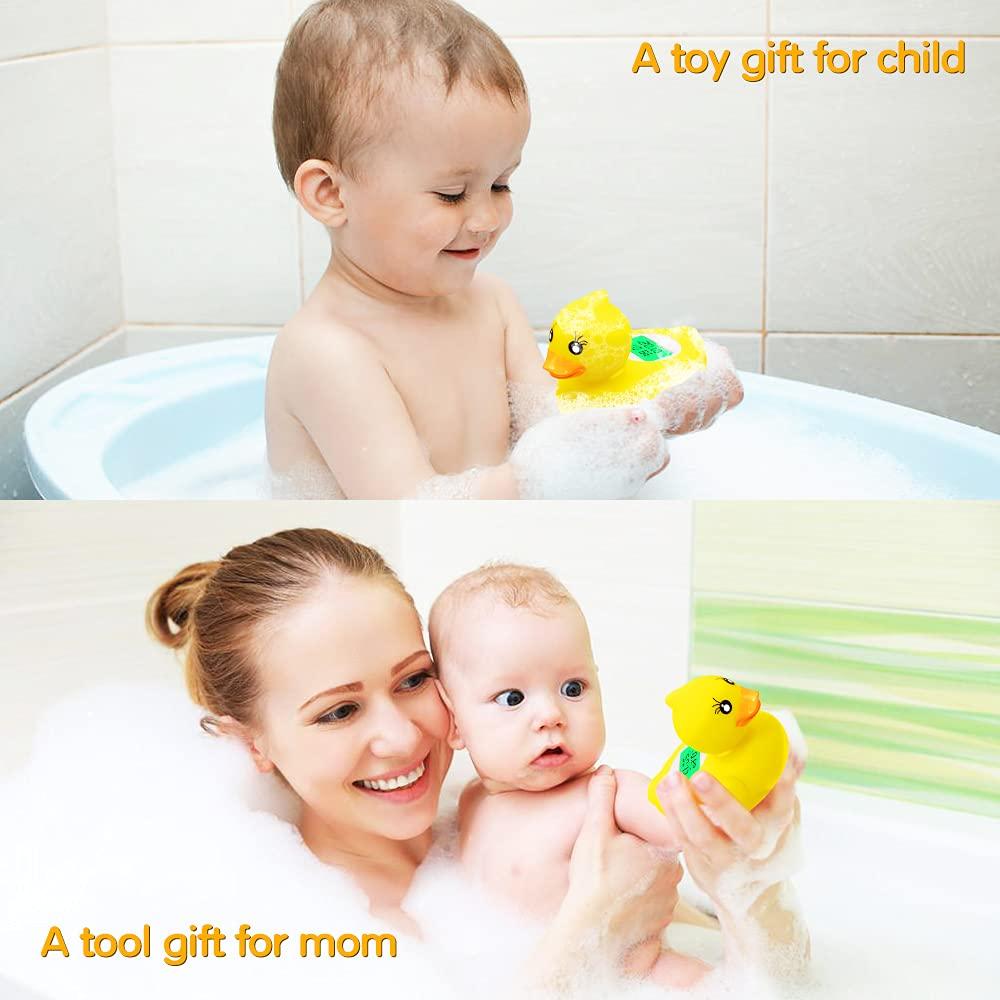 Baby Bath Thermometer Floating Toy, BabyElf Rubber Duck Thermometer for